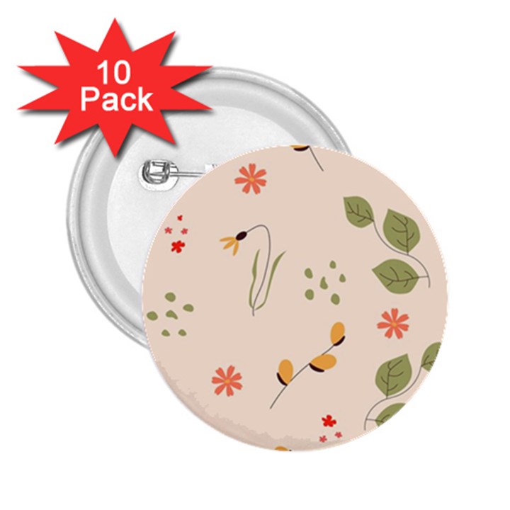 Spring Art Floral Pattern Design 2.25  Buttons (10 pack) 