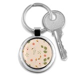 Spring Art Floral Pattern Design Key Chain (Round) Front