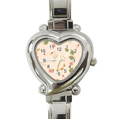 Spring Art Floral Pattern Design Heart Italian Charm Watch by Sarkoni