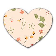 Spring Art Floral Pattern Design Heart Mousepad by Sarkoni