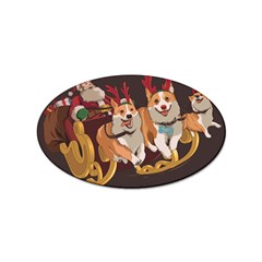 Christmas Santa Claus Dog Sled Sticker Oval (100 Pack) by Sarkoni