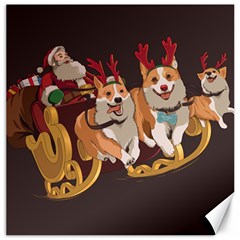 Christmas Santa Claus Dog Sled Canvas 12  X 12  by Sarkoni