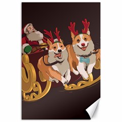 Christmas Santa Claus Dog Sled Canvas 24  X 36  by Sarkoni