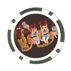 Christmas Santa Claus Dog Sled Poker Chip Card Guard by Sarkoni