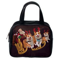 Christmas Santa Claus Dog Sled Classic Handbag (one Side) by Sarkoni