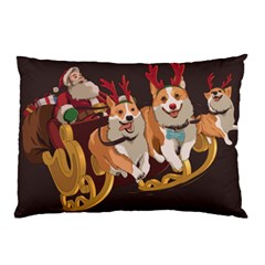 Christmas Santa Claus Dog Sled Pillow Case by Sarkoni