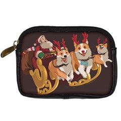 Christmas Santa Claus Dog Sled Digital Camera Leather Case by Sarkoni