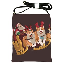 Christmas Santa Claus Dog Sled Shoulder Sling Bag by Sarkoni