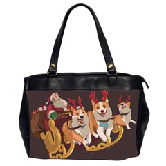 Christmas Santa Claus Dog Sled Oversize Office Handbag (2 Sides) by Sarkoni