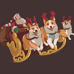 Christmas Santa Claus Dog Sled Play Mat (square) by Sarkoni