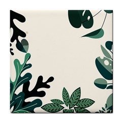 Leaves Plants Foliage Border Tile Coaster