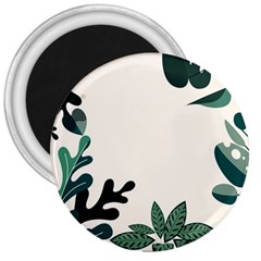 Leaves Plants Foliage Border 3  Magnets by Sarkoni