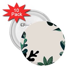 Leaves Plants Foliage Border 2.25  Buttons (10 pack) 