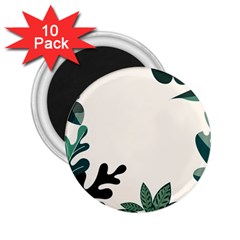 Leaves Plants Foliage Border 2.25  Magnets (10 pack) 