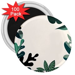 Leaves Plants Foliage Border 3  Magnets (100 pack)