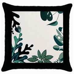 Leaves Plants Foliage Border Throw Pillow Case (Black)