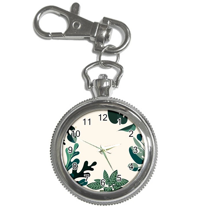 Leaves Plants Foliage Border Key Chain Watches