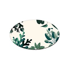 Leaves Plants Foliage Border Sticker Oval (10 pack)