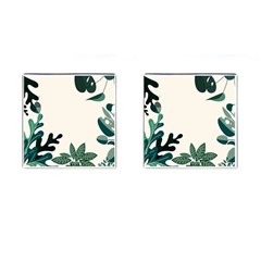 Leaves Plants Foliage Border Cufflinks (Square)