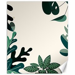 Leaves Plants Foliage Border Canvas 8  X 10  by Sarkoni