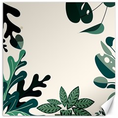 Leaves Plants Foliage Border Canvas 12  x 12 