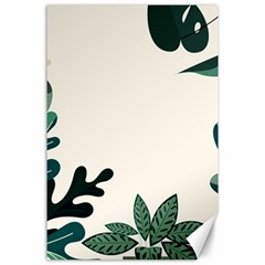 Leaves Plants Foliage Border Canvas 24  x 36 