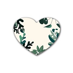 Leaves Plants Foliage Border Rubber Coaster (Heart)