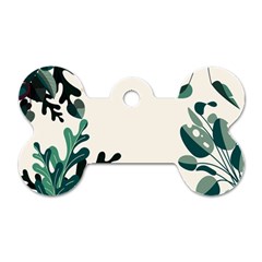 Leaves Plants Foliage Border Dog Tag Bone (One Side)