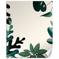 Leaves Plants Foliage Border Canvas 11  X 14  by Sarkoni