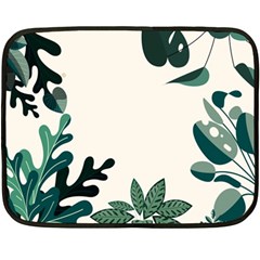 Leaves Plants Foliage Border Fleece Blanket (Mini)