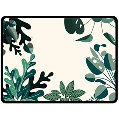 Leaves Plants Foliage Border Fleece Blanket (large) by Sarkoni