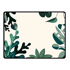 Leaves Plants Foliage Border Fleece Blanket (small) by Sarkoni