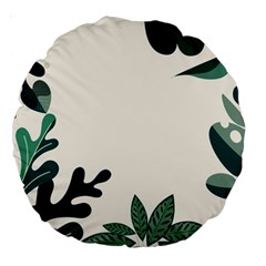 Leaves Plants Foliage Border Large 18  Premium Round Cushions