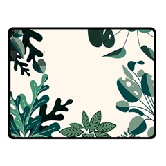 Leaves Plants Foliage Border Two Sides Fleece Blanket (Small)