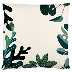 Leaves Plants Foliage Border Standard Premium Plush Fleece Cushion Case (One Side)