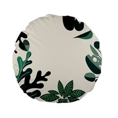 Leaves Plants Foliage Border Standard 15  Premium Flano Round Cushions