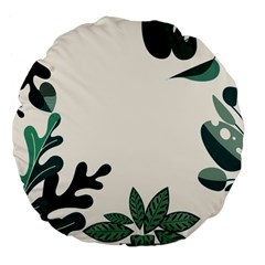 Leaves Plants Foliage Border Large 18  Premium Flano Round Cushions