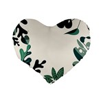 Leaves Plants Foliage Border Standard 16  Premium Flano Heart Shape Cushions Back