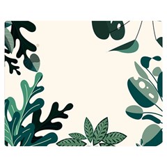 Leaves Plants Foliage Border Two Sides Premium Plush Fleece Blanket (Medium)