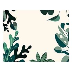 Leaves Plants Foliage Border Two Sides Premium Plush Fleece Blanket (Large)