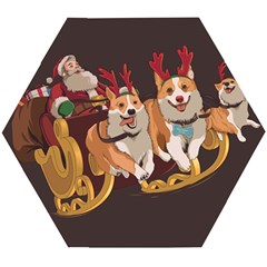 Christmas Santa Claus Dog Sled Wooden Puzzle Hexagon by Sarkoni