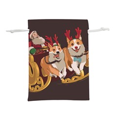 Christmas Santa Claus Dog Sled Lightweight Drawstring Pouch (m) by Sarkoni