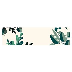 Leaves Plants Foliage Border Oblong Satin Scarf (16  X 60 ) by Sarkoni