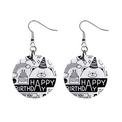 Happy Birthday Celebration Party Mini Button Earrings by Sarkoni