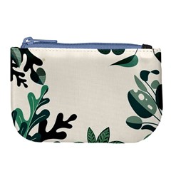 Leaves Plants Foliage Border Large Coin Purse by Sarkoni