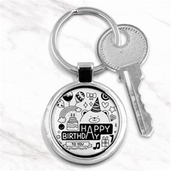 Happy Birthday Celebration Party Key Chain (round) by Sarkoni