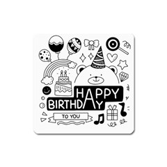 Happy Birthday Celebration Party Square Magnet by Sarkoni