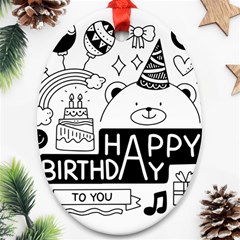 Happy Birthday Celebration Party Oval Ornament (two Sides) by Sarkoni