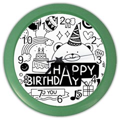 Happy Birthday Celebration Party Color Wall Clock by Sarkoni