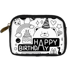 Happy Birthday Celebration Party Digital Camera Leather Case by Sarkoni